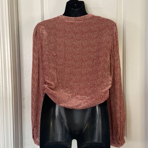 Intermix bolero waist tied pale link v neck silk lining top - Picture 3 of 8